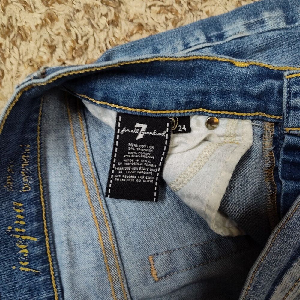 7 For All Mankind Josefina Skinny Boyfriend Women Sz 24 Stretch Jeans - Picture 4 of 12